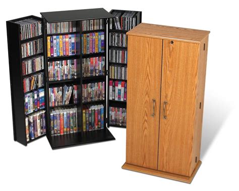 tall locking media storage cabinet